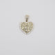 Studed Gold Nugget Heart Charm (Medium)
