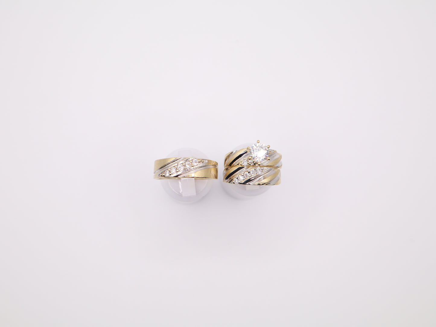 3.5mm Two-Tone Enagement Ring Set