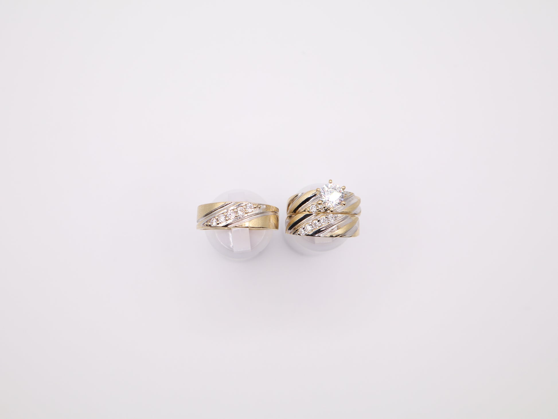 3.5mm Two-Tone Enagement Ring Set