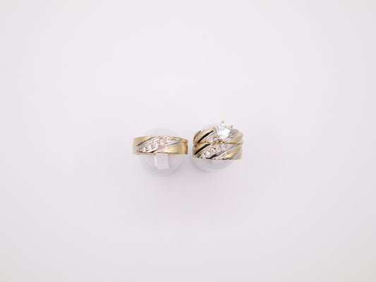 3.5mm Two-Tone Enagement Ring Set