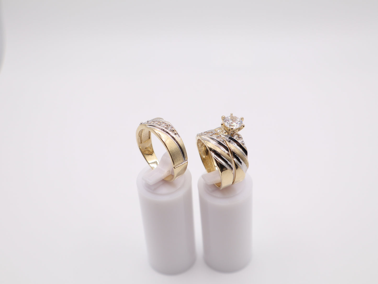 3.5mm Two-Tone Enagement Ring Set