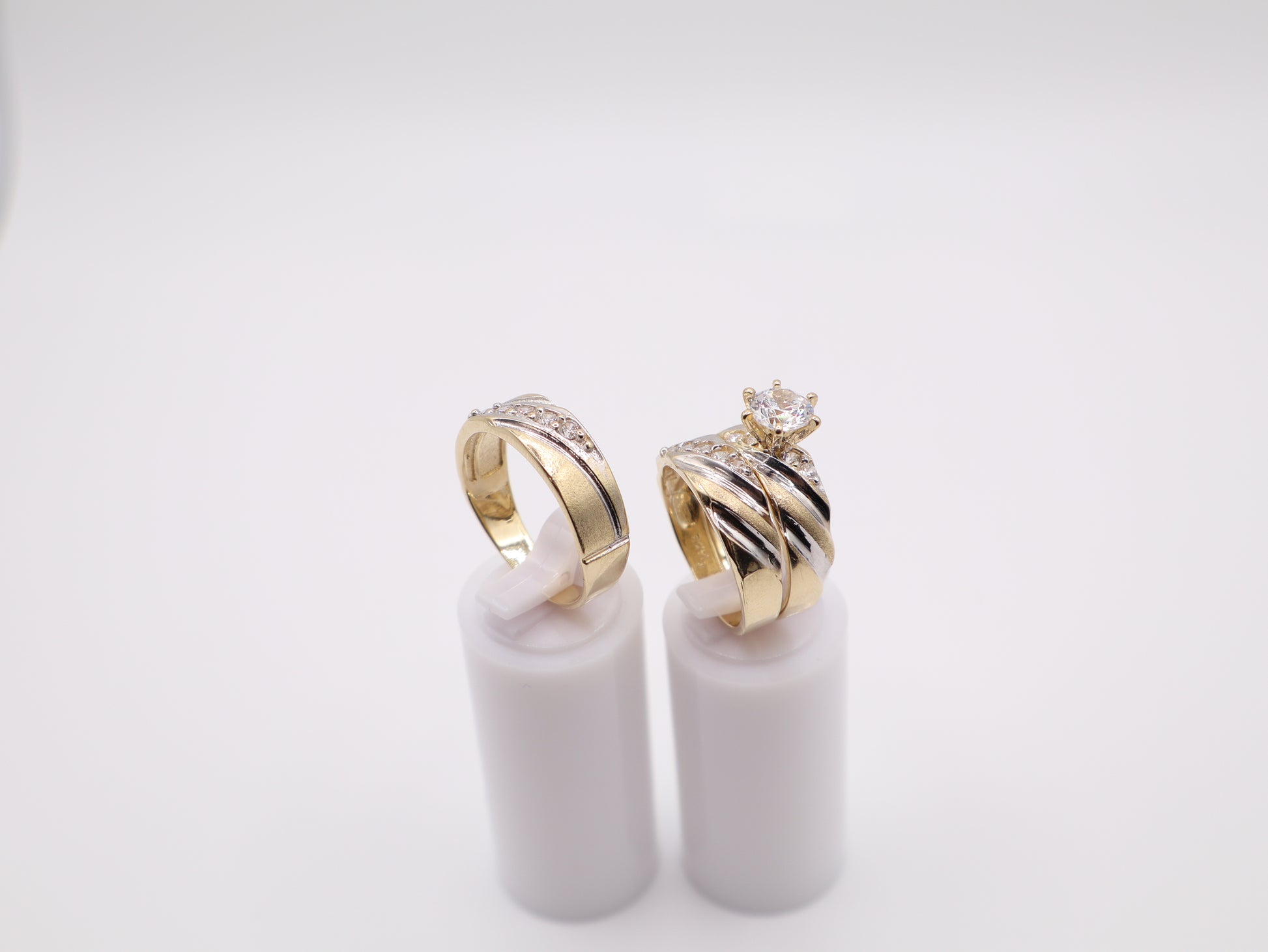 3.5mm Two-Tone Enagement Ring Set