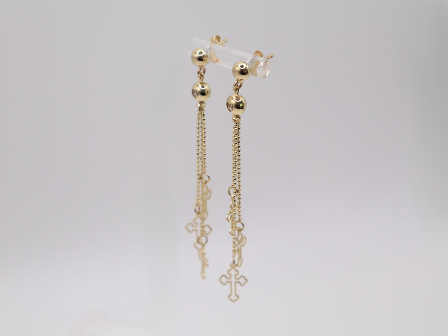 3.2g 2.62in, 0mm Dangling Cross Earrings