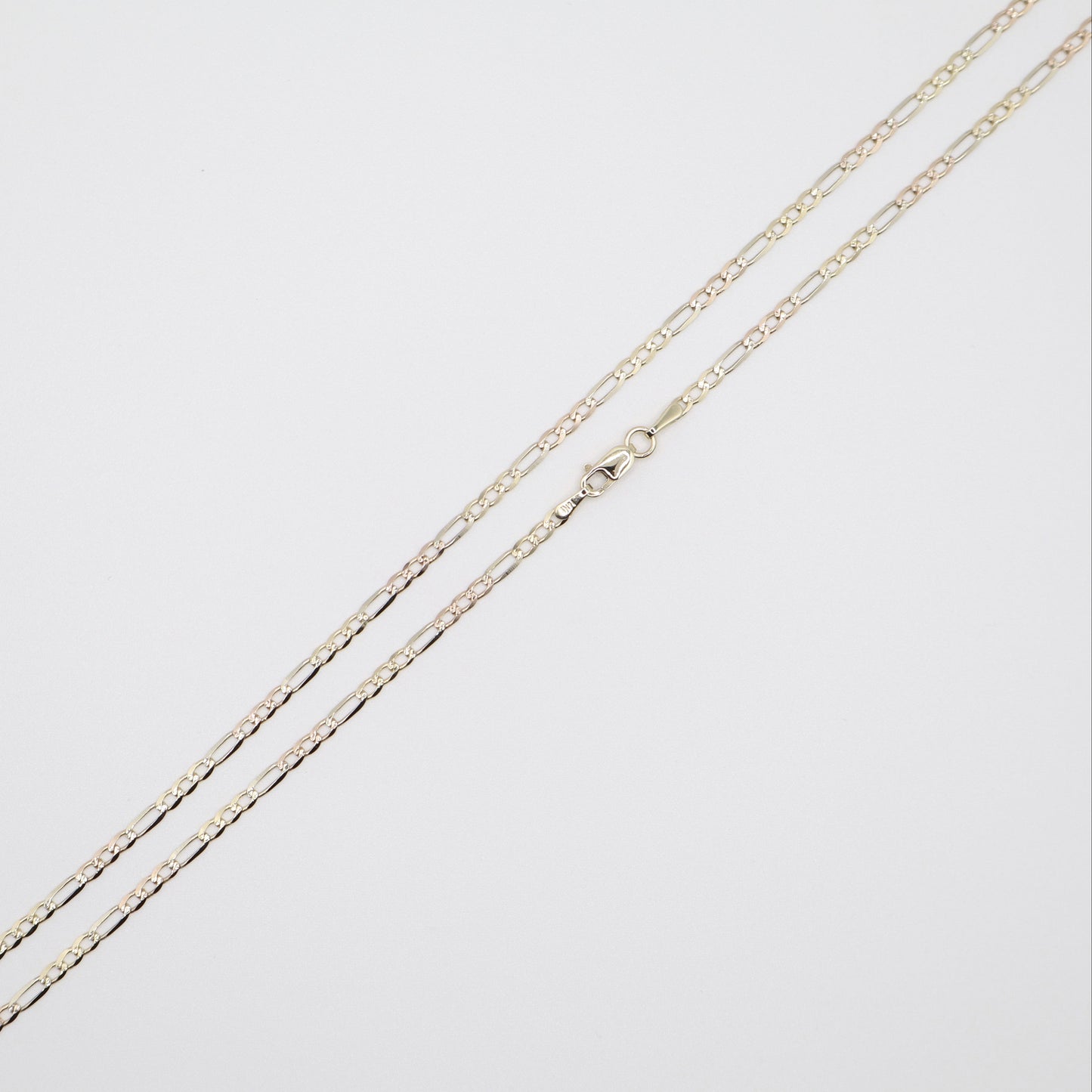 18" 2.3mm Figaro Tri-Color Necklace