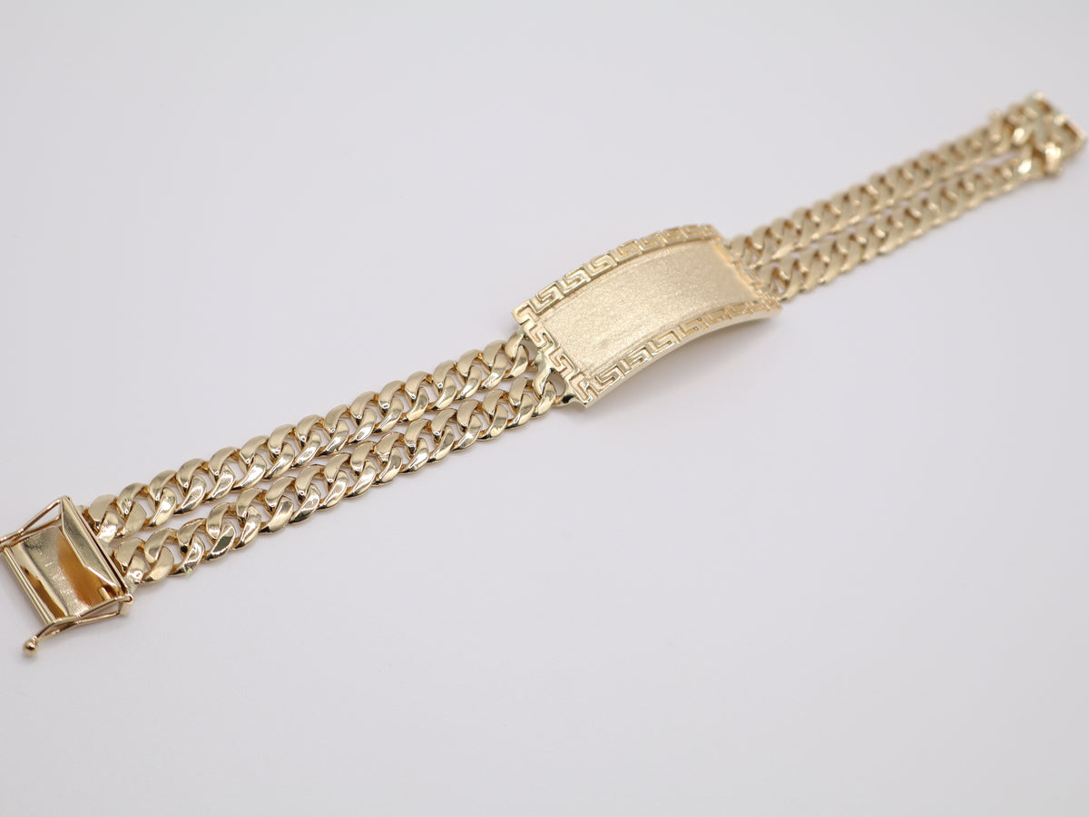 14K Solid Gold Curb Cuban Bracelet (21.6mm, 8.75 Inch, 64.6g) | Joyeria Serrano