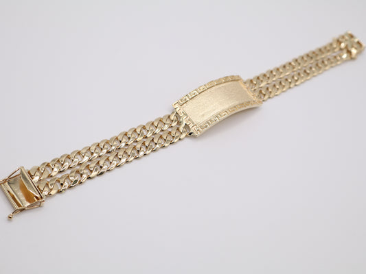 14K Solid Gold Curb Cuban Bracelet (21.6mm, 8.75 Inch, 64.6g) | Joyeria Serrano