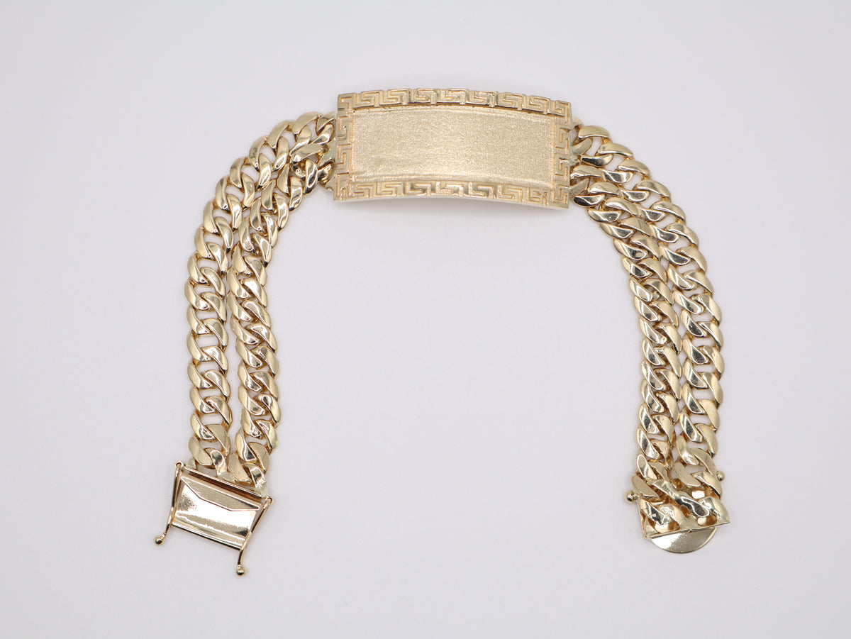 14K Solid Gold Curb Cuban Bracelet (21.6mm, 8.75 Inch, 64.6g) | Joyeria Serrano
