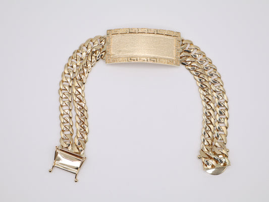 14K Solid Gold Curb Cuban Bracelet (21.6mm, 8.75 Inch, 64.6g) | Joyeria Serrano