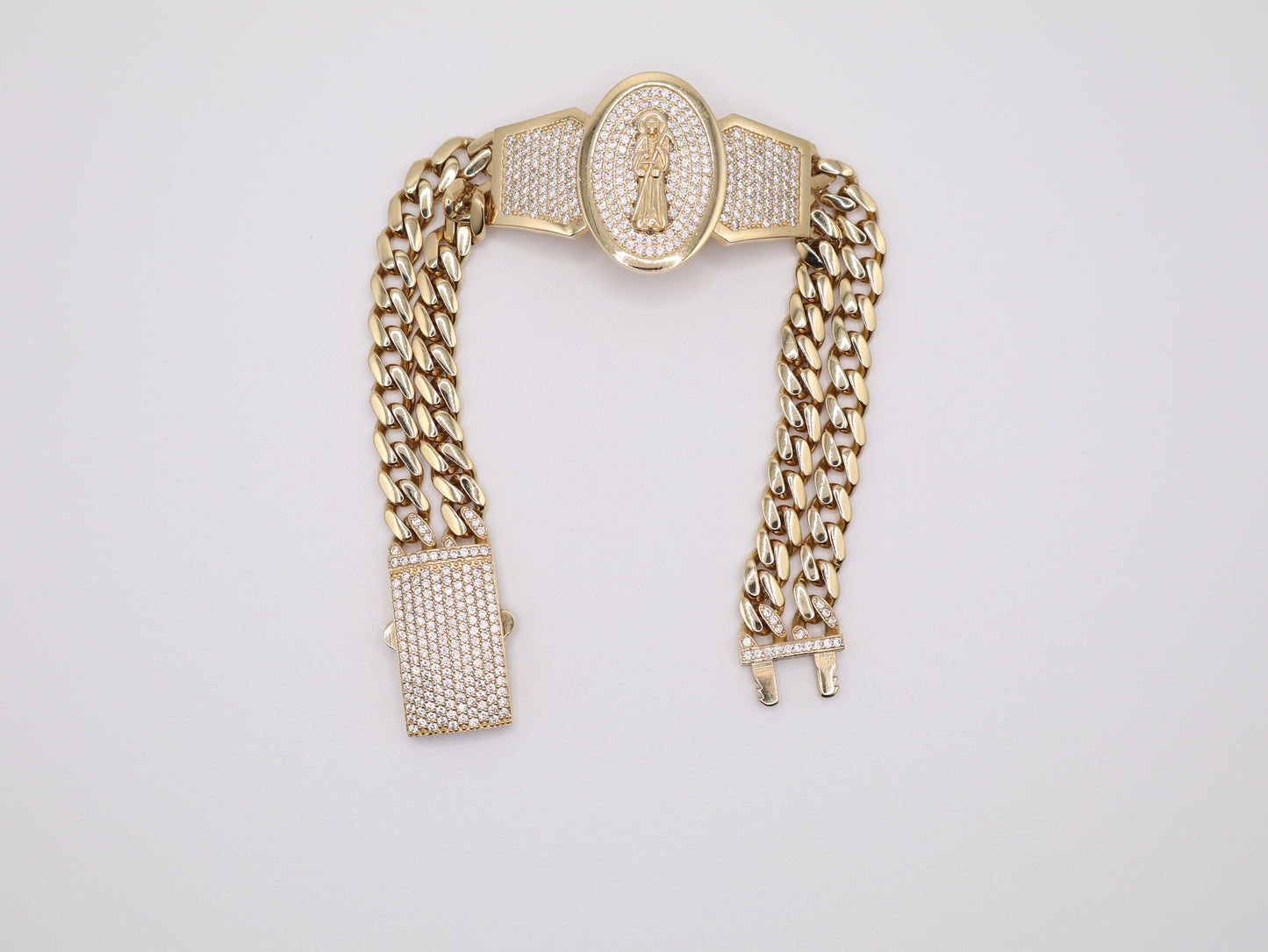 8.5" 13.4mm San Judas Plate Bracelet