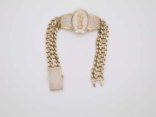 8.5" 13.4mm San Judas Plate Bracelet