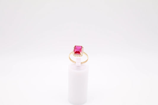 Size 7, 1.9mm Red Stone Ring