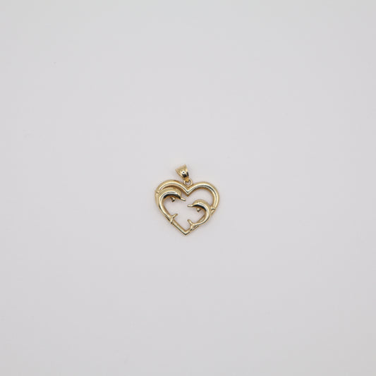 Dolphin Heart Charm