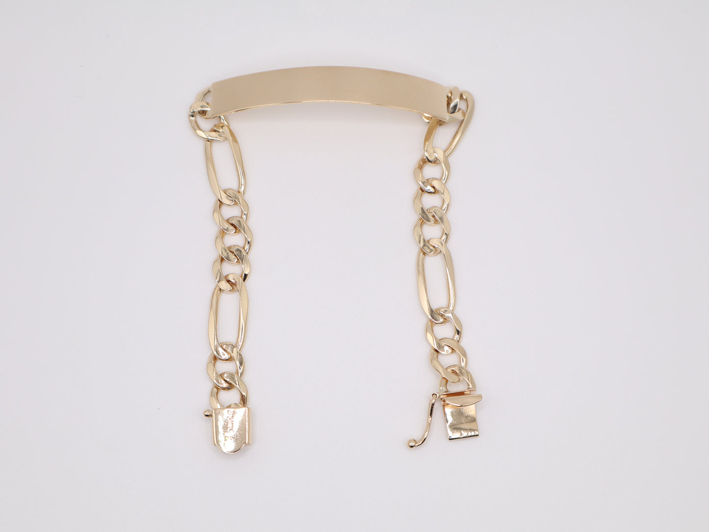 8.25" 8.28mm Engravable Plate Figaro Bracelet