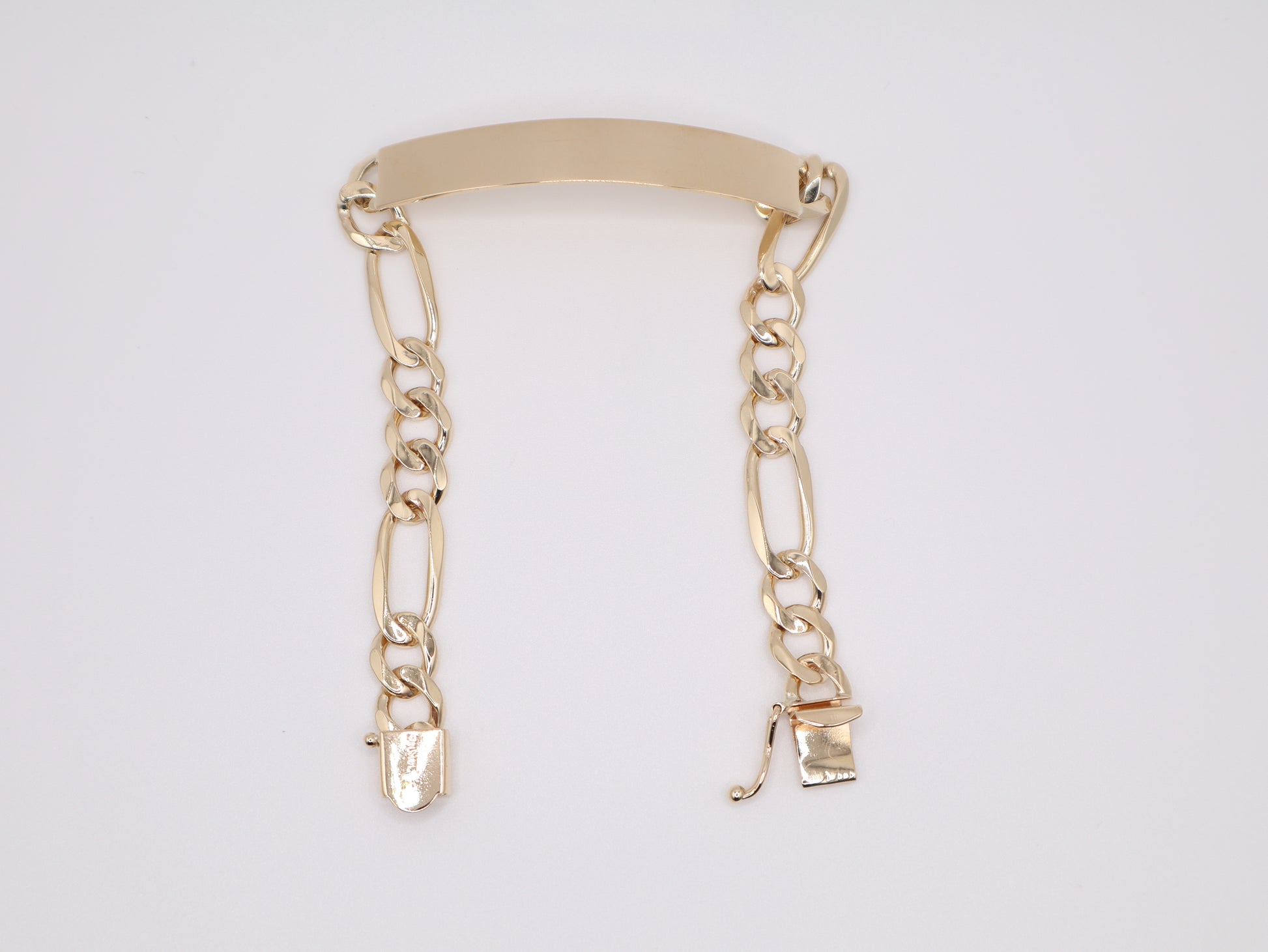 8.25" 8.28mm Engravable Plate Figaro Bracelet