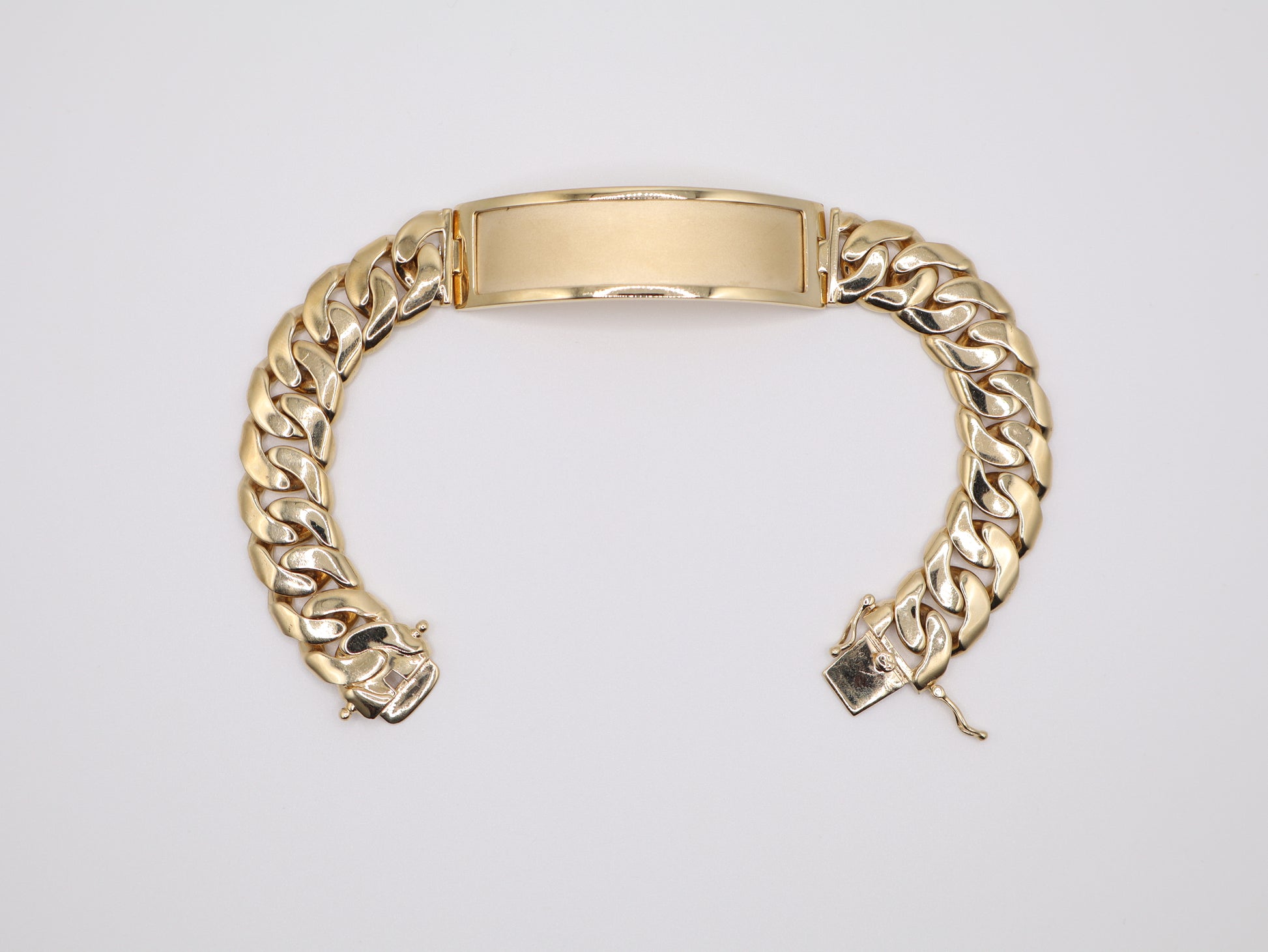 8.5" 13.77mm Engravable Plate Cuban Bracelet