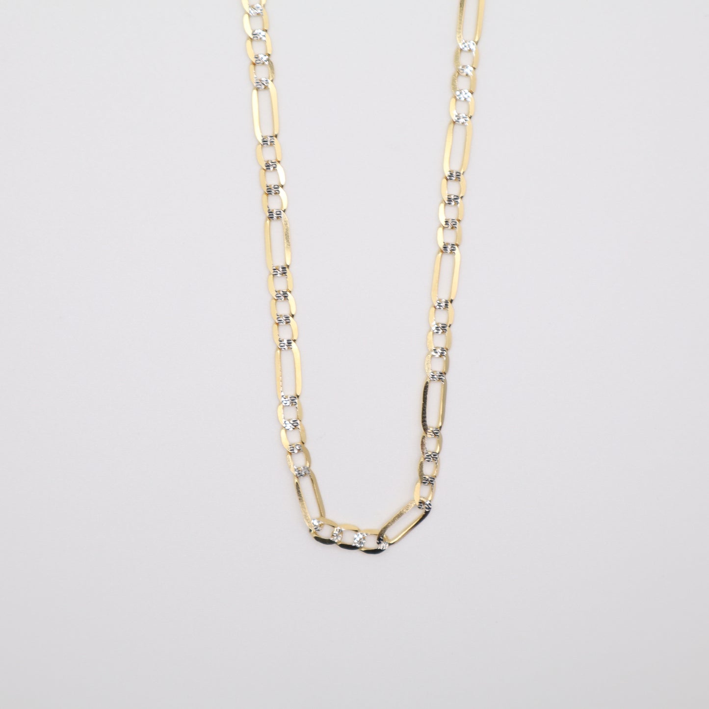 24" 3.8mm Diamond Cut Figaro Necklace