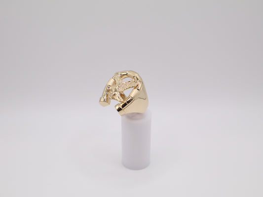 13.2g Size 11.75, 4.59mm Horseshoe X Eagle Ring