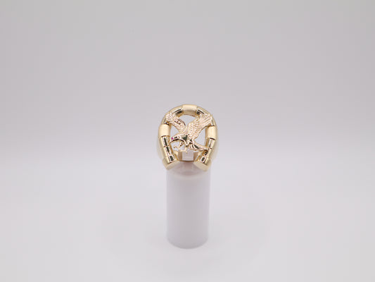 13.2g Size 11.75, 4.59mm Horseshoe X Eagle Ring