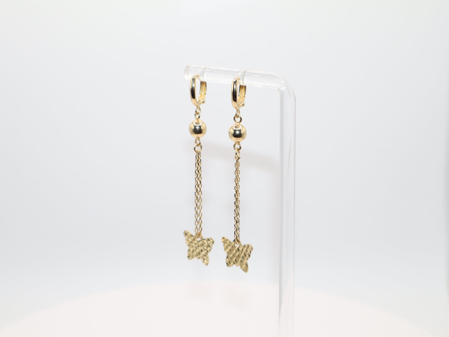 3.5g 2.5in, Butterfly Stoned Earrings