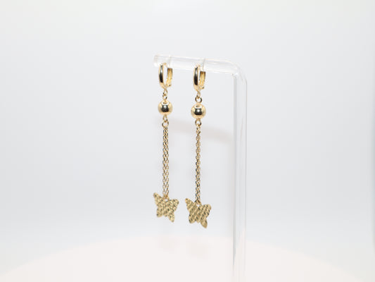 3.5g 2.5in, Butterfly Stoned Earrings