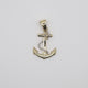 Gold Anchor with White Rope Charm
