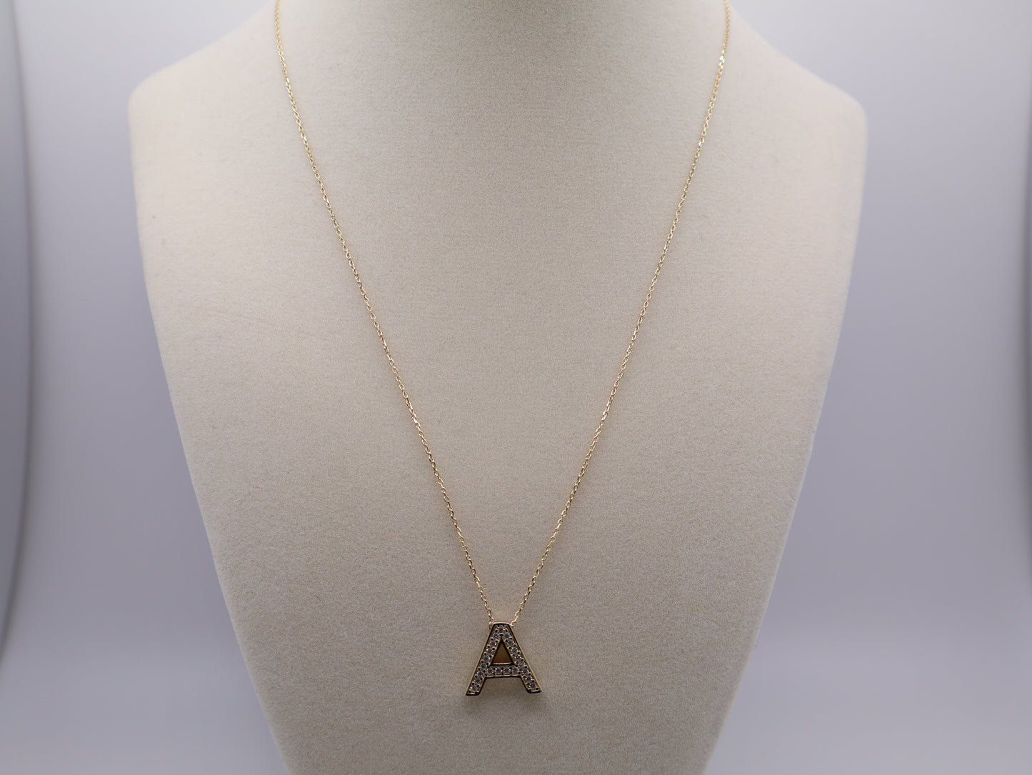 3g, 20in, 1mm "A" Letter Necklace