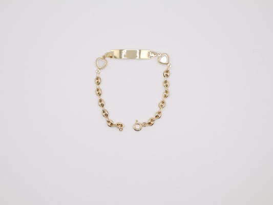 5.25" 3.47mm Heart Link Bracelet