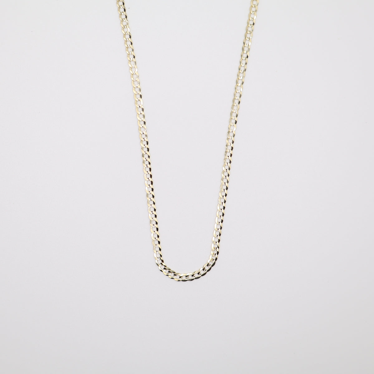 14K Solid Yellow Gold Cuban Necklace (3.2mm, 20 Inch, 6.1g) | Joyeria Serrano
