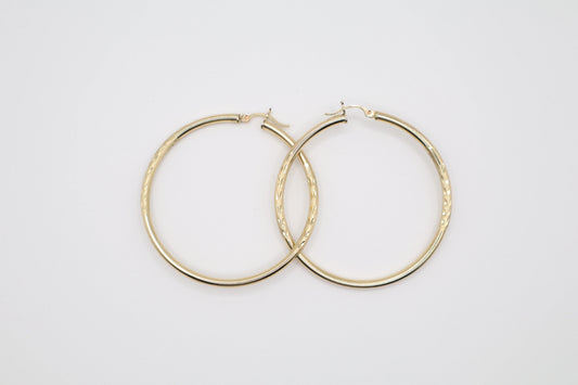 2" Brushed Hoop Earings