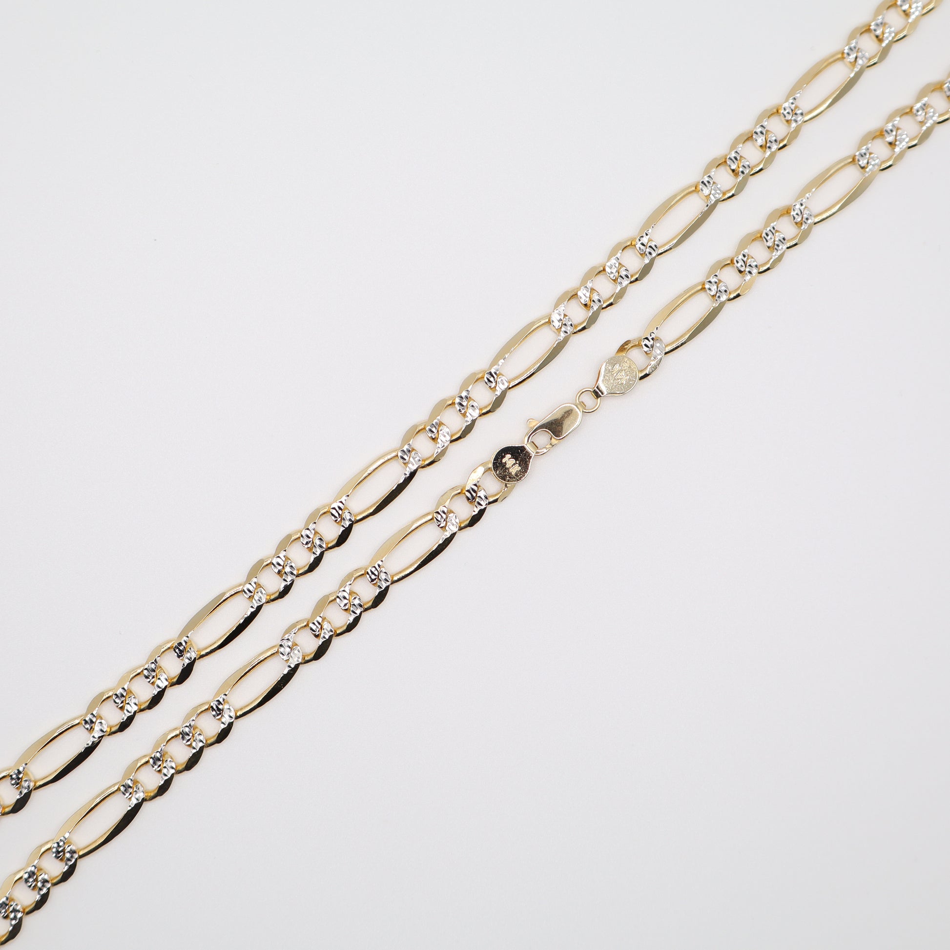 24" 6.84mm Figaro Diamond Cut Necklace