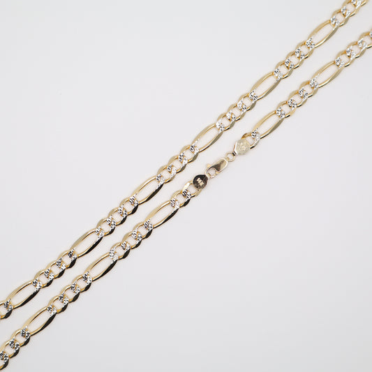 24" 6.84mm Figaro Diamond Cut Necklace