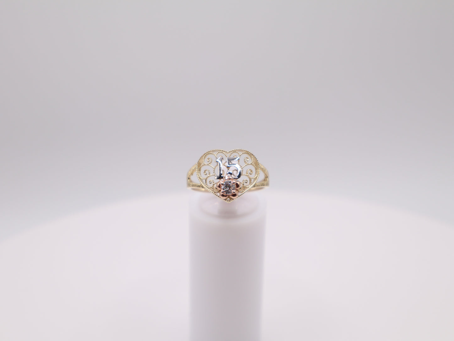2.1g Size 8, 1.92mm Rose Quinceañera Ring