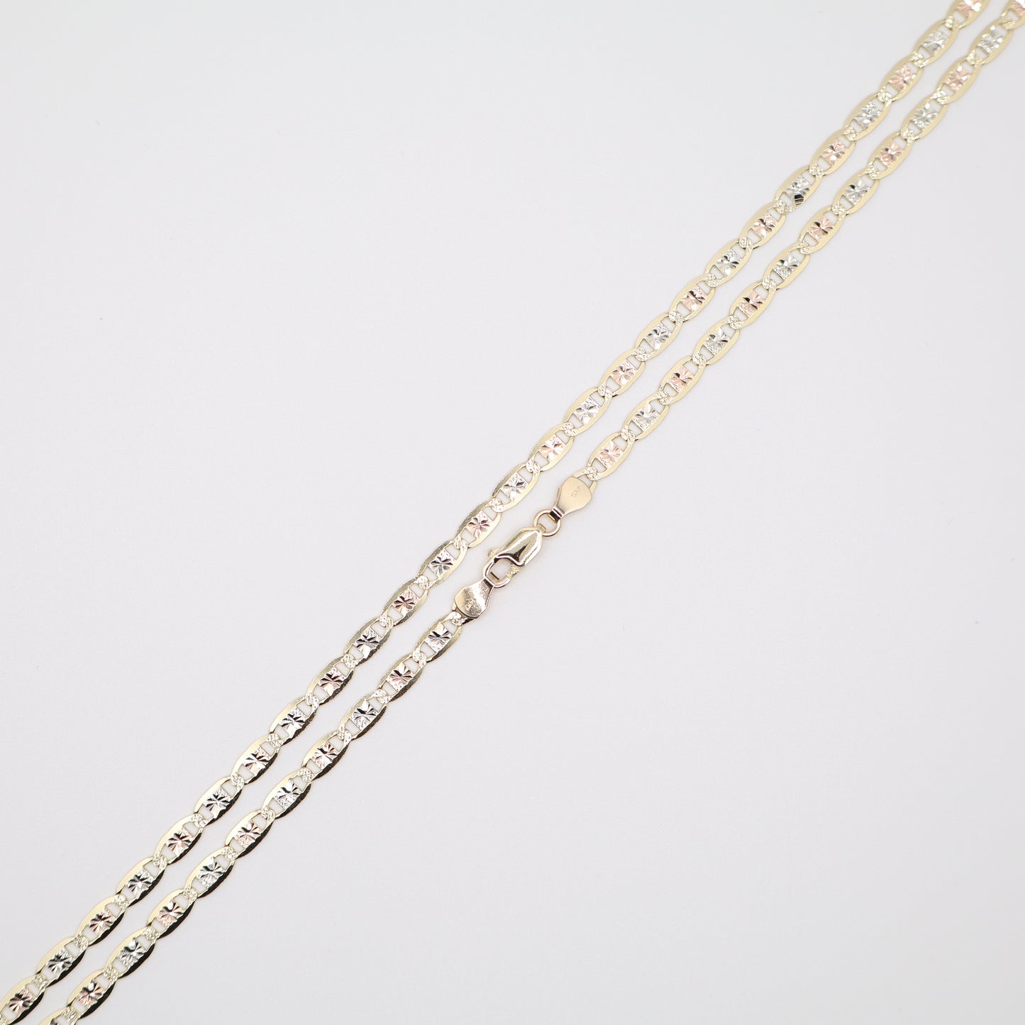 22" 4mm Valentino Tri-Color Necklace