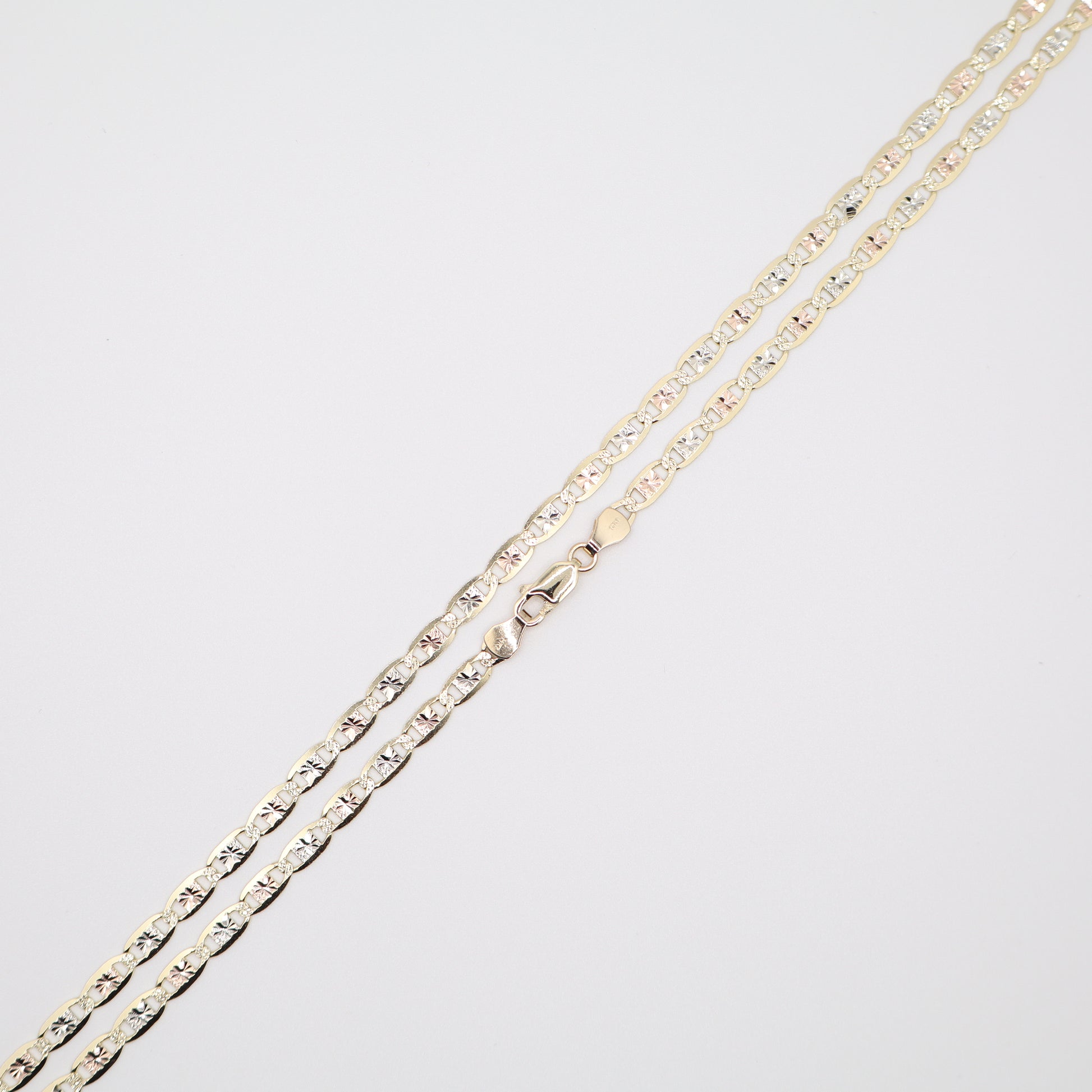 22" 4mm Valentino Tri-Color Necklace