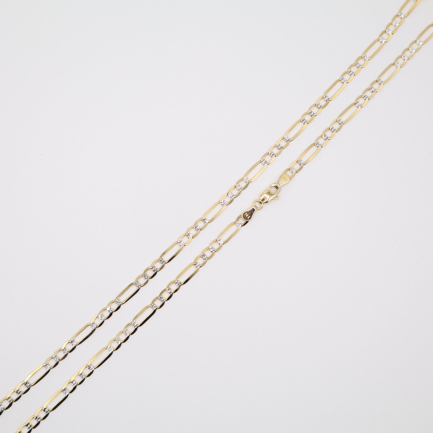 22" 3.8mm Figaro Diamond Cut Necklace