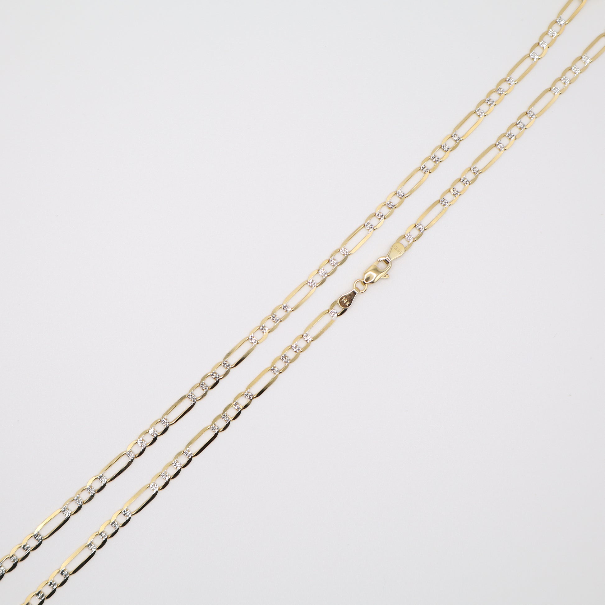 22" 3.8mm Figaro Diamond Cut Necklace