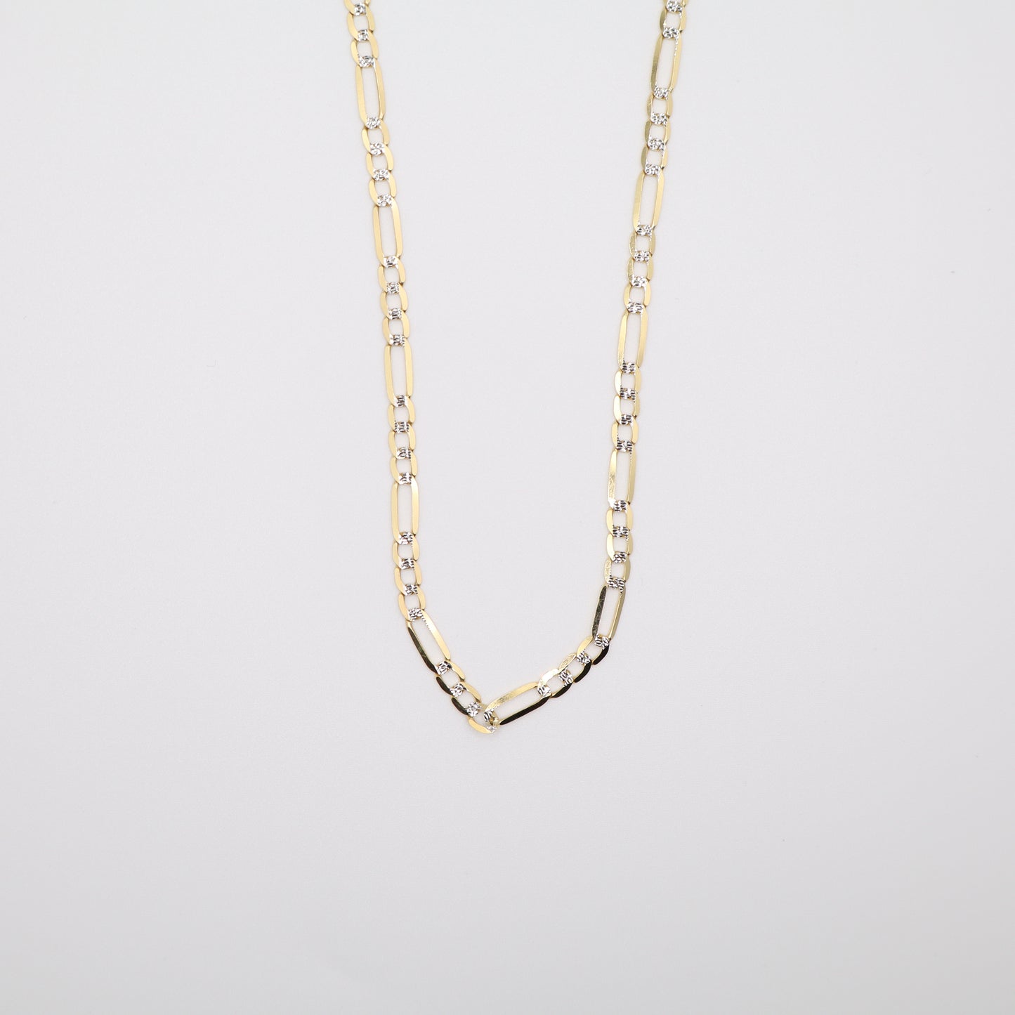 22" 3.8mm Figaro Diamond Cut Necklace