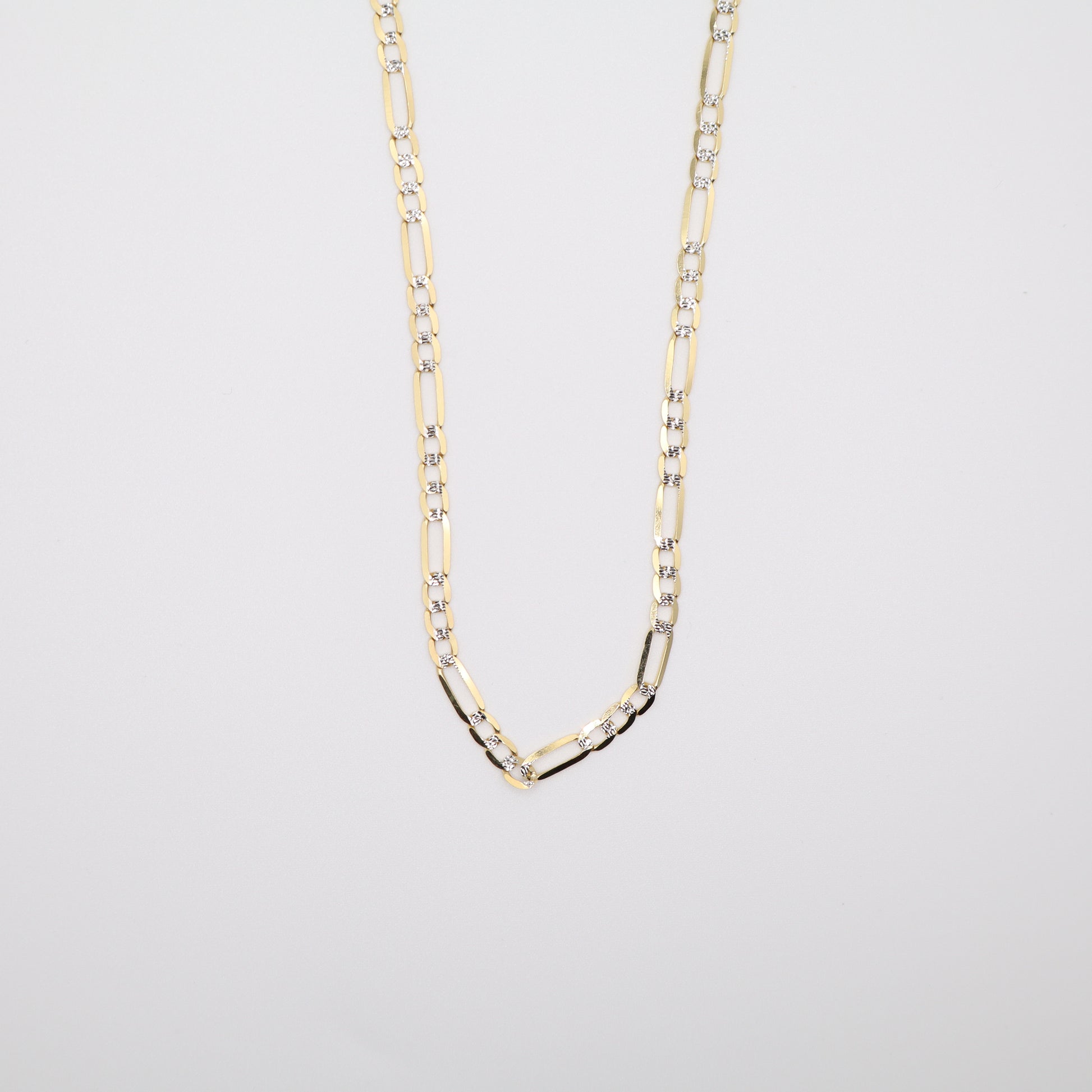 22" 3.8mm Figaro Diamond Cut Necklace