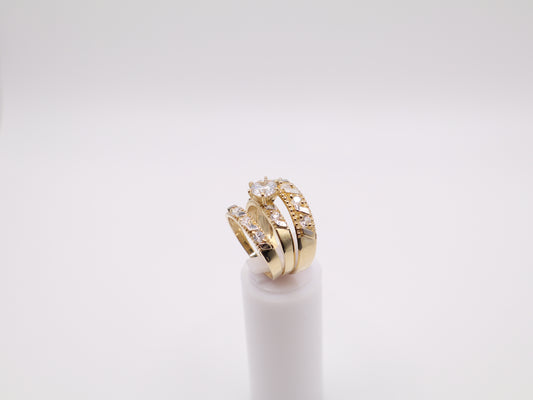 3.3mm Patterned Engagement Ring Set