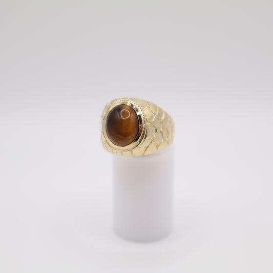 Size 9, 4mm Tiger Eye Ring