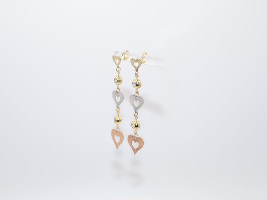 3.8g 2in, Heart Earrings