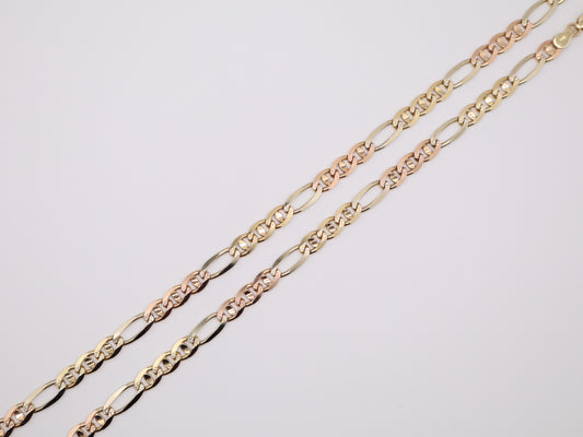 20" 6mm Tri-Color Figaro Necklace