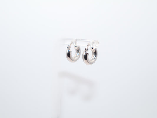 0.5in,White Gold Mini Hoop Earrings