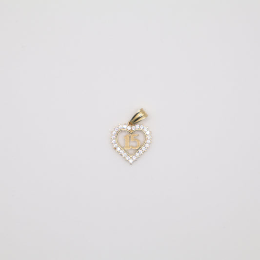 Heart Quinceanera Charm, 0.875 In Length