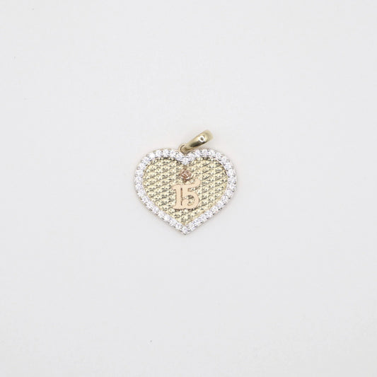 Studed Quinceanera Heart Charm