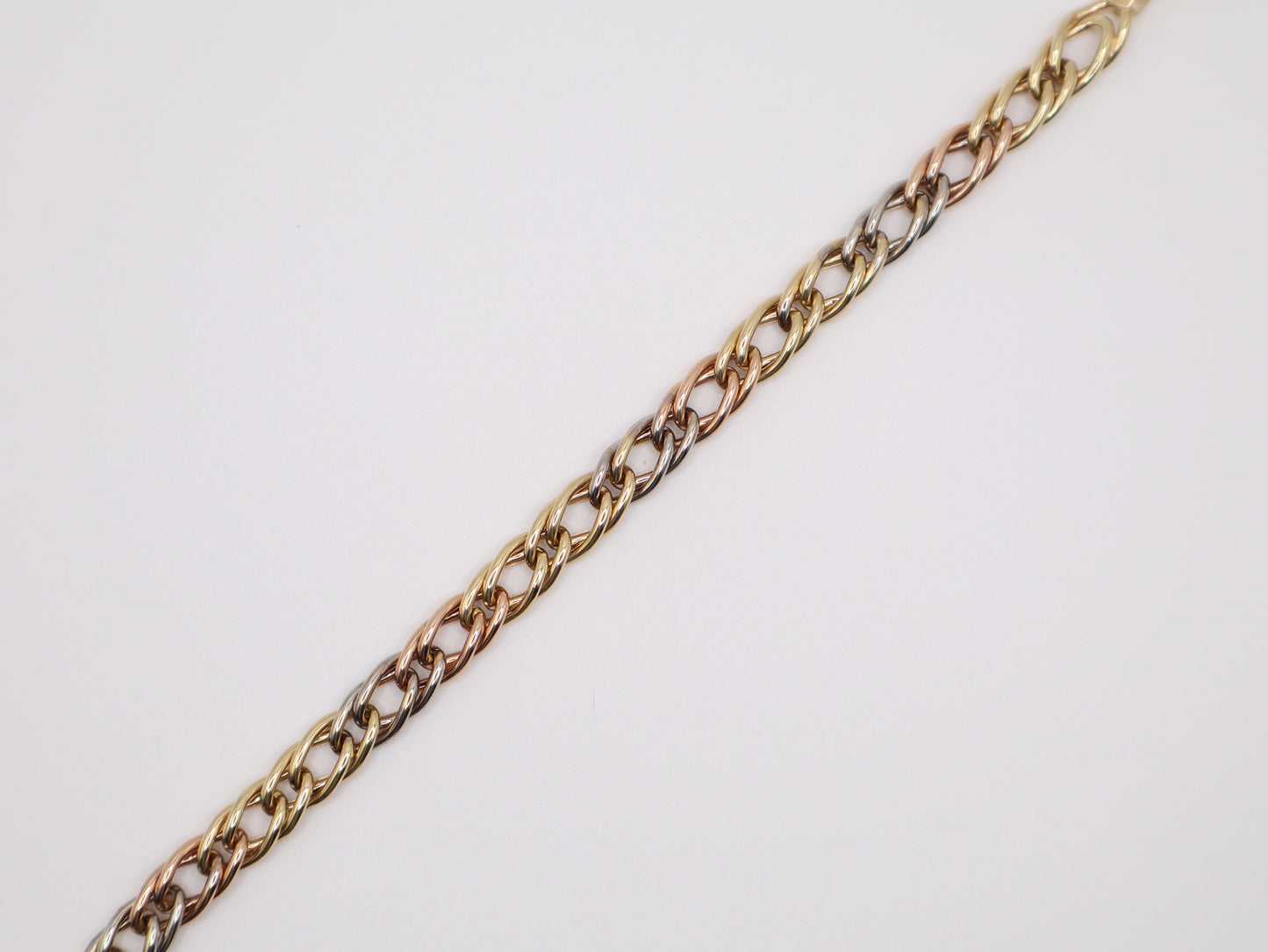 8" 7.37mm Tri-Color Cable Bracelet