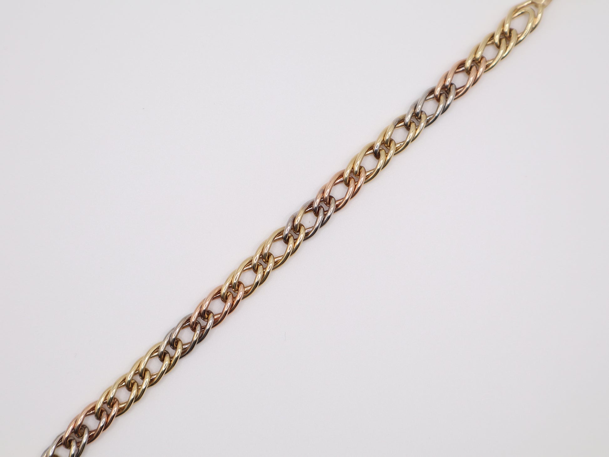 8" 7.37mm Tri-Color Cable Bracelet