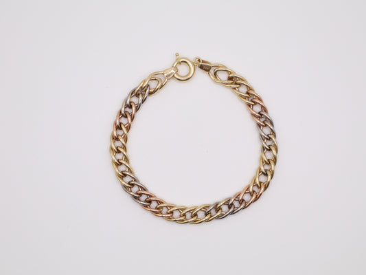 8" 7.37mm Tri-Color Cable Bracelet
