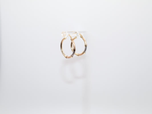 0.75in, Tri-Color Hoop Earrings
