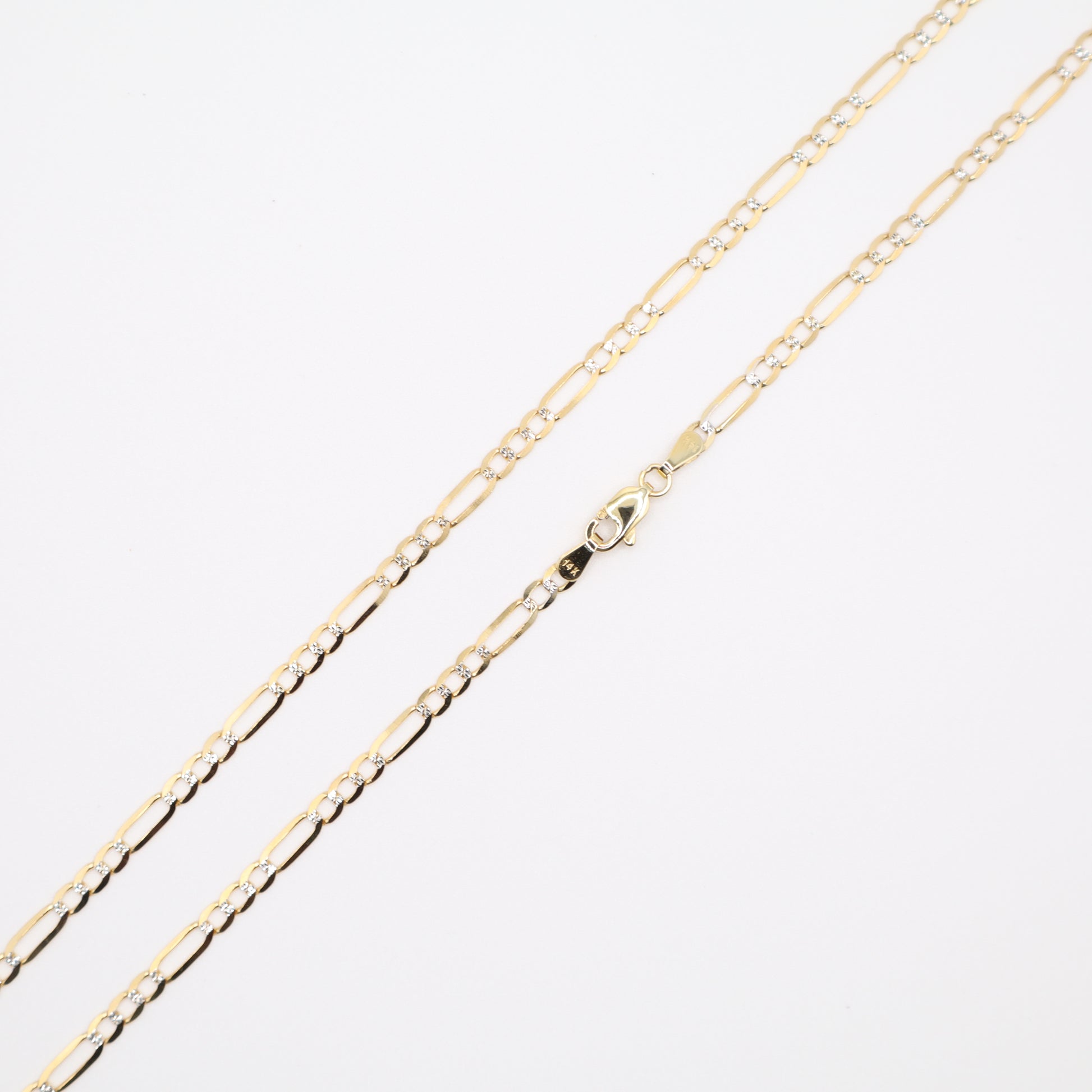 24" 3.1mm Figaro Diamond Cut Necklace